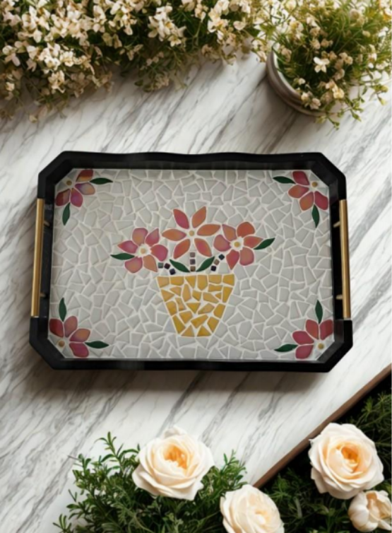 Golden Bloom Tray