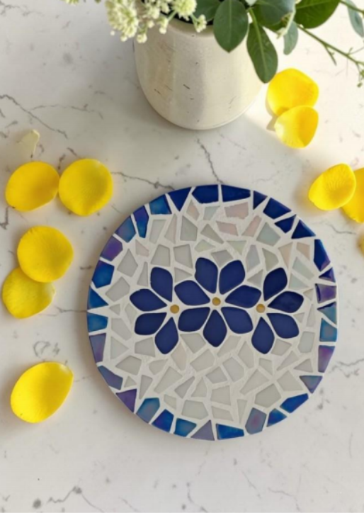 Blue Bliss Footed Tray