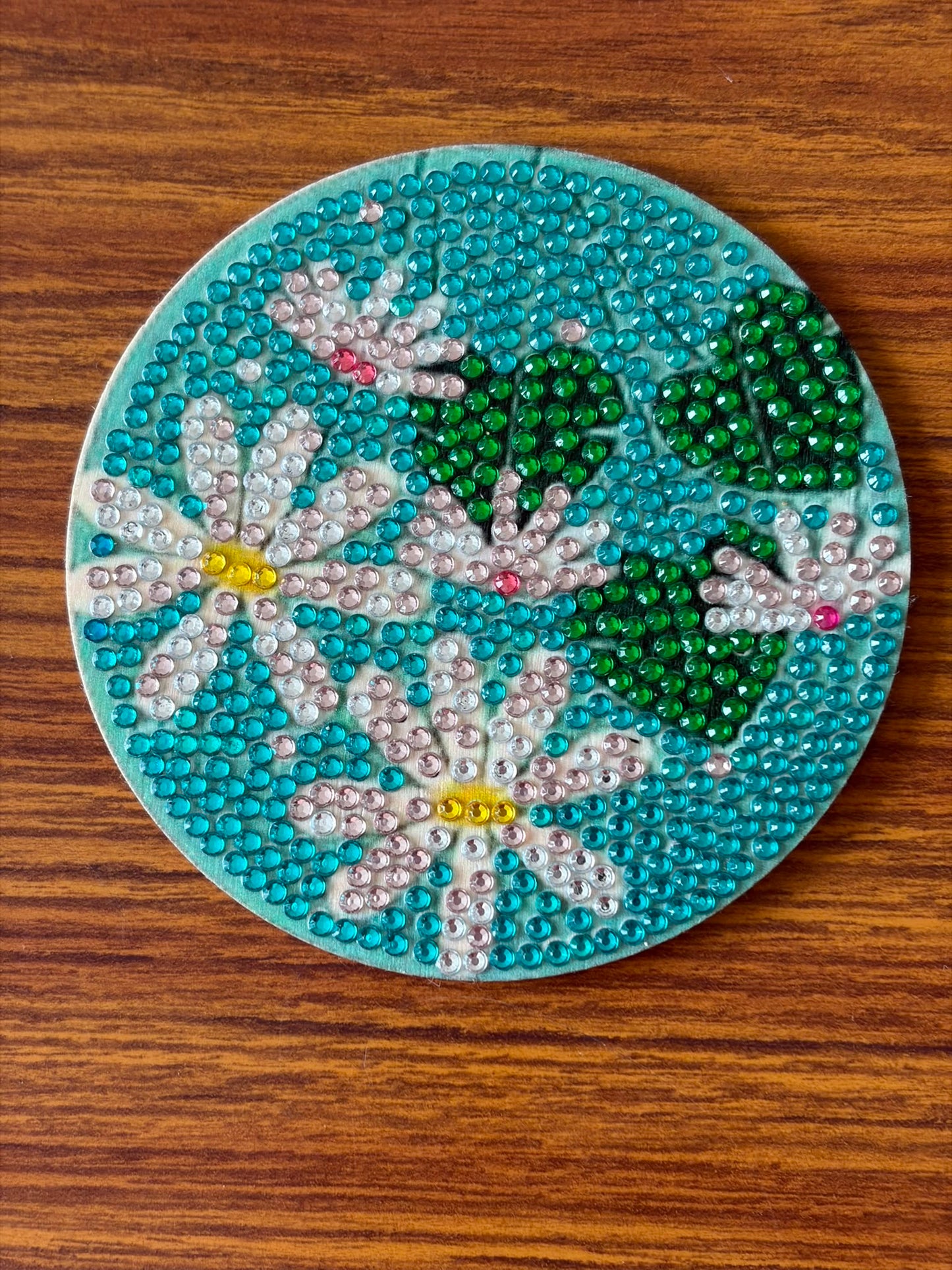 White Flower on Water Coaster